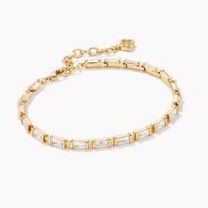 Kendra Scott Juliette 14k gold-plated  chain bracelet in white crystal